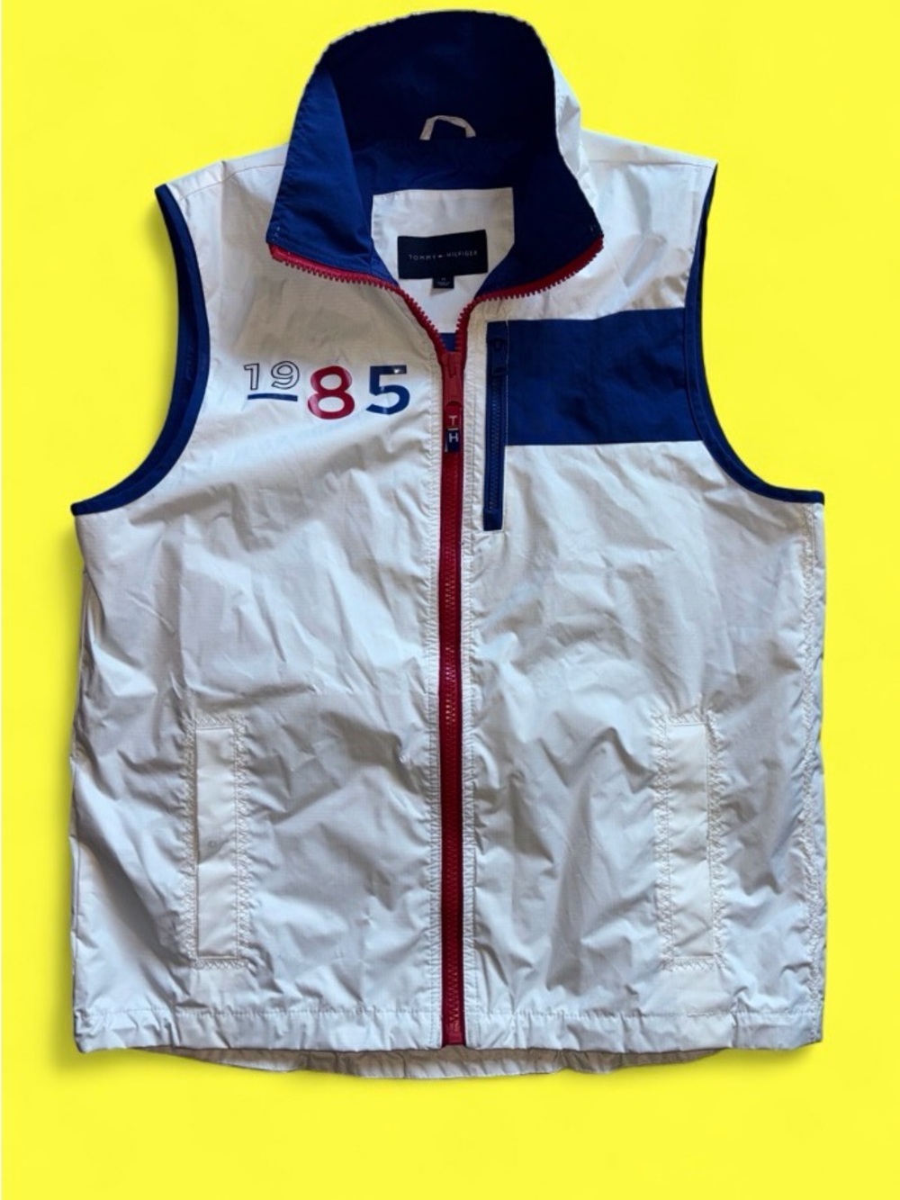 Tommy Hilfiger 1985 Sailing Gear Vest Heritage Collection White Blue Red Size M